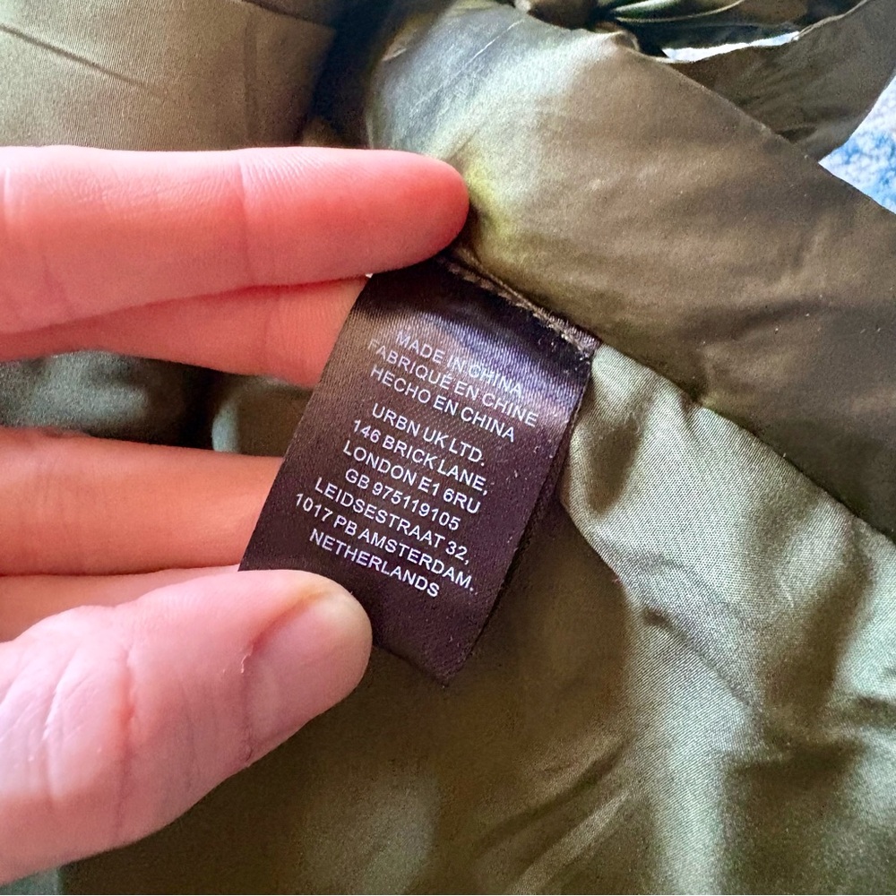 Anthropologie Pilcro Packable Puffer Vest Tie Sides Olive Green OS Spring Travel - Picture 7 of 9